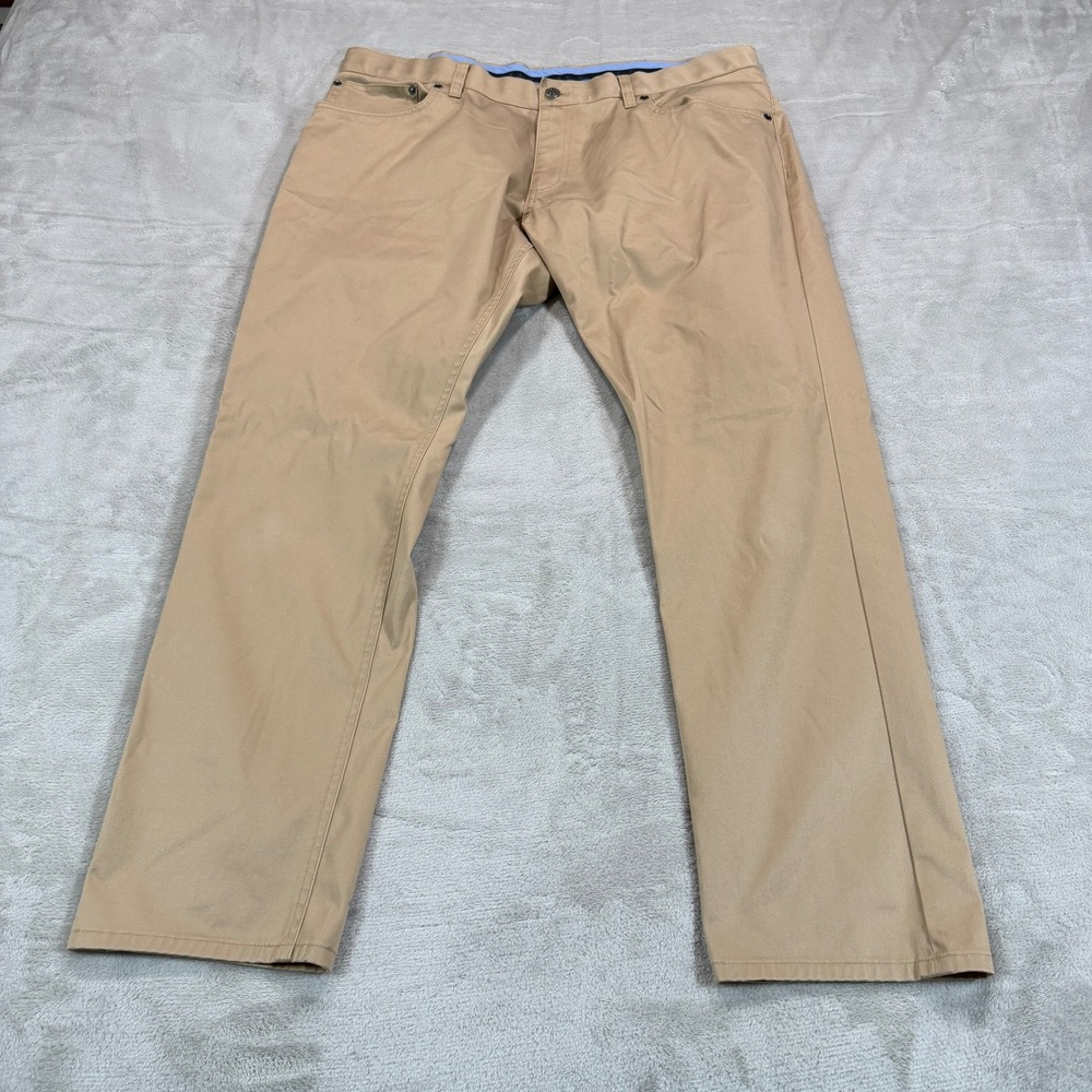 Brooks Brothers Mens 38x30 Advantage Chino Stretch Pants Khaki Tan 5-Pocket EUC